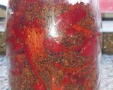 A picture of step 3 of Fresh Red Bullet chilli pickle.