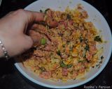 A picture of step 3 of Kufteh bozbash (stuffed meatball).