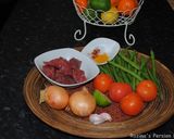 A picture of step 1 of Green Beans Stew With Beef خورشت لوبیا سبز.