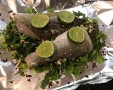 Une image de l'étape 8 de Filets de sandre au céleri branche, ail fumé, algues, citron vert et bouillon de gambas.