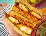 Foto del paso 6 de la receta: Katsu Sando Fit 🍗 Pollo frito en AirFryer con kimchi