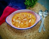 A picture of step 6 of Aloo ka halwa.