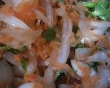 A picture of step 5 of Egg Biriyani, cauliflor chilli,potato fried with Badam Drink.