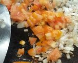 A picture of step 3 of Masala pav.