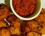 A picture of step 5 of Black gram fritters with hot spicy chutney.