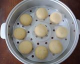 Hình bước làm 3 của món Bánh nếp khoai lang nhân Cheddar phủ dừa sấy