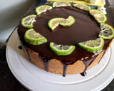 A picture of step 7 of Lemon Cake with Chocolate drips.