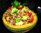 Foto del paso 7 de la receta Ensalada de quinoa integral y arroz con melón - veggie