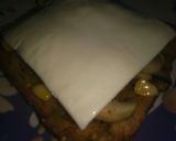 A picture of step 3 of Corn & mushroom cheese sandwich.