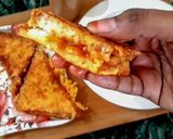 A picture of step 7 of Bread pakora chat.