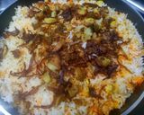 A picture of step 4 of Leftover chhola biryani.