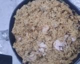 A picture of step 7 of Eggplant and Chicken Maqluba.