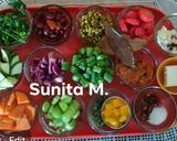 A picture of step 1 of Mix veggie soup.