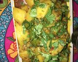 A picture of step 6 of Achari Aloo.