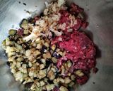 Foto del paso 3 de la receta: Hamburguesa casera de Posta molida y berenjena 🍆 en la freidora de aire