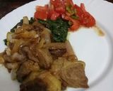 A picture of step 8 of Fried beef with extra onions and kachumbari served with mto.