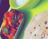 A picture of step 3 of Aloo shimla mirch.