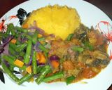 A picture of step 11 of Matumbo in coconut cream and mashed pumpkin.
