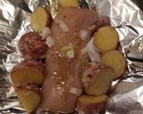 A picture of step 1 of Chicken Bacon Ranch Foil Pack.