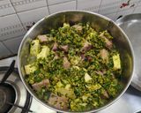 A picture of step 12 of Undhiyu.