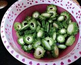 A picture of step 1 of Onion bitter gourd.