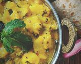 A picture of step 1 of Dahi aloo (potato in curd).