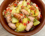 Foto del paso 5 de la receta: Salchichas con verduras en freidora de aire