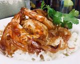 รูปขั้นตอนการทำที่ 4 ของ กุ้งแชบ๊วยทอดราดซอสมะขามราดข้าว(แย่งกุ้งกับอาโกวมา)