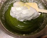 A picture of step 8 of White Chocolate and Matcha Soft Cake.