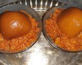 A picture of step 3 of Rabadi Gajar halwa with Gulabjamun.