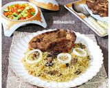 Foto langkah ke 9 dari resep Nasi Kebuli + Paha Kambing Panggang.