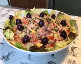 Une image de l'étape 20 de Salade de riz aux légumes,olives et pancetta grillée.