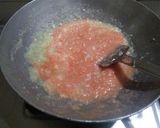 A picture of step 8 of Sindhi besan tikki curry.