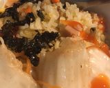 Hình bước làm 6 của món Cơm chiên bơ ăn kèm rong biển, kimchi