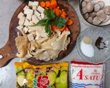 Foto langkah ke 1 dari resep Sop Bakso Tahu Jamur Wortel Berempah.