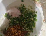 A picture of step 1 of Chicken veg roll samsoy filling.