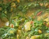 A picture of step 5 of Soya Palak Potato Curry: healthy protein rich curry.