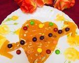 A picture of step 10 of Bombay Karachi halwa in heart shape.
