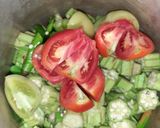 A picture of step 2 of Bhindi bhaji.