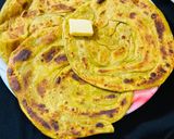A picture of step 8 of Baby spinach wheat paratha/green paratha.
