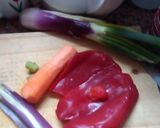 Foto del paso 1 de la receta: Arroz con carne y zanahorias🥕🥕🥕🥕🥩🥩🥩🍀🌟🍀🌟🍀🌟