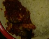 A picture of step 4 of Panla stew served with white rice.