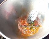 A picture of step 3 of Seppankilangu or Arbi fry.