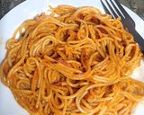 A picture of step 5 of Simple Pizza chowmein.