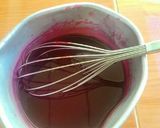 A picture of step 4 of Mulberry cake with soft ganache.
