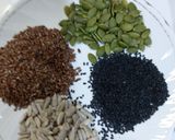 A picture of step 1 of Mix dryfruit powder.