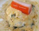 Foto langkah ke 7 dari resep Spaghetti Carbonara plus Kani (Mpasi 15mo).