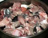 A picture of step 1 of My mom in law's fish curry- Central Tranvancore style.
