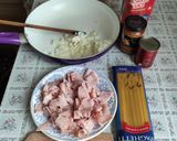 1947. Paradicsomos Sonkás Pestós Spagetti ! recept fázis 1 fotója