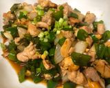 A picture of step 3 of Fried Chicken and Sweet Pepper with Cashew nuts.